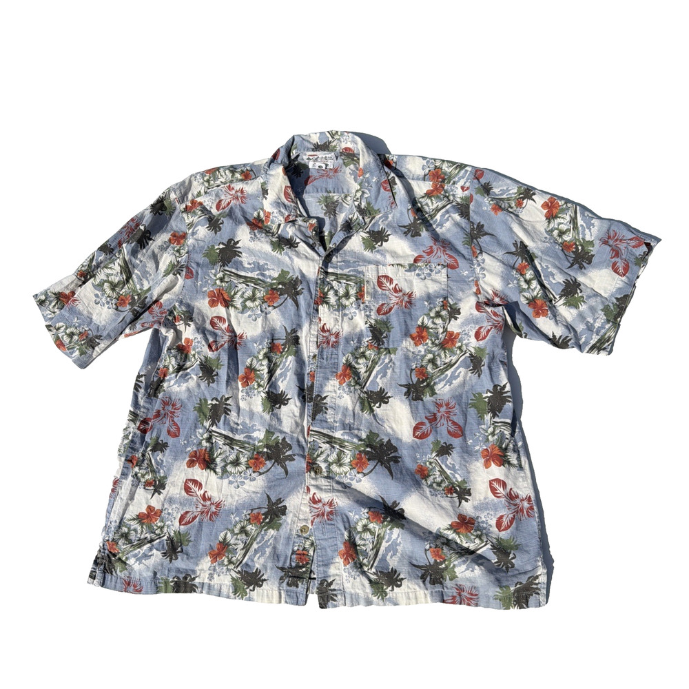 Vintage Columbia Sportswear Company Mens XL Tropical Floral Hawaiian Polo Shirt